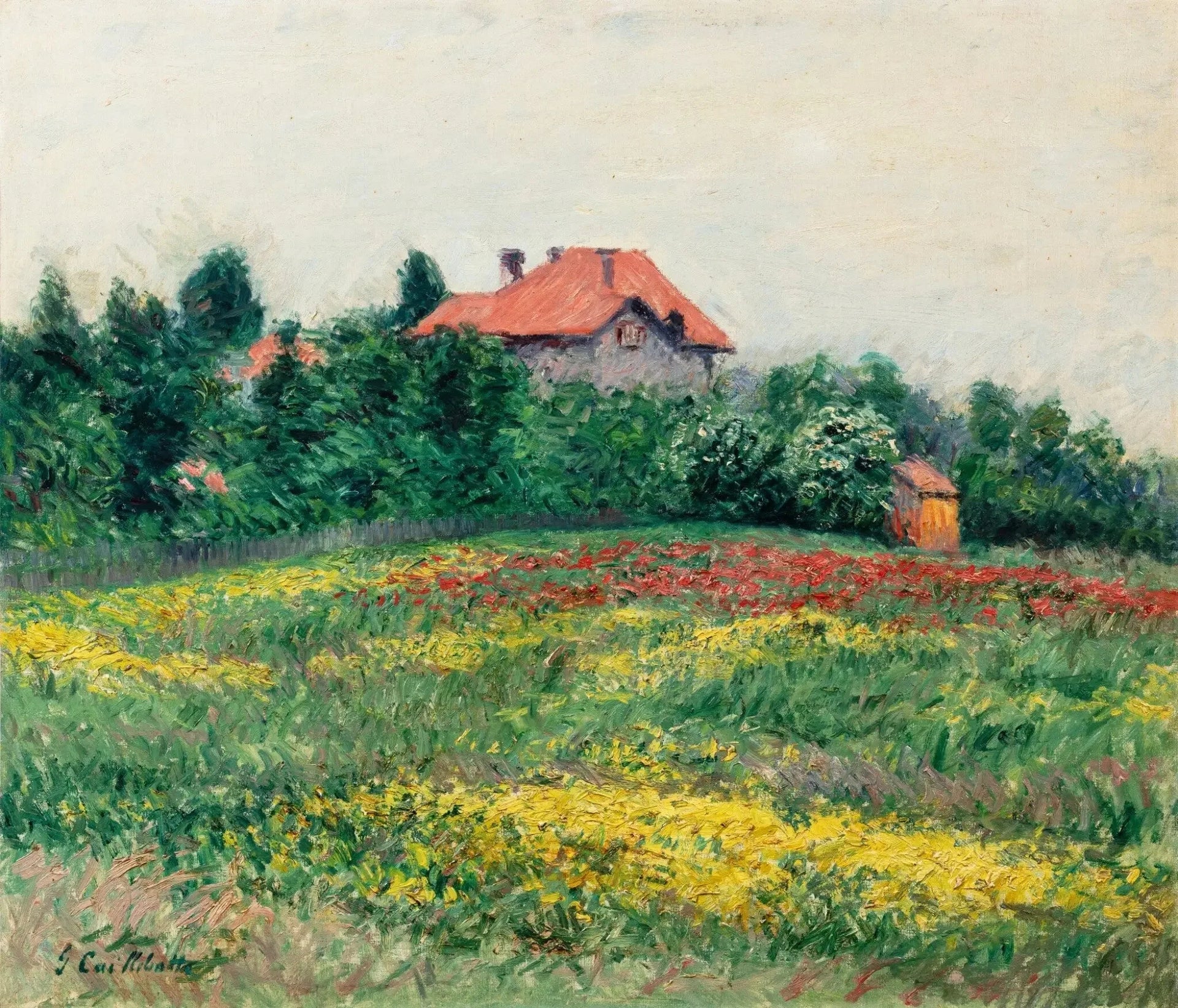 Jardin sauvage au Petit Gennevilliers - Gustave Caillebotte image 1 reproduction artisanale de tableau