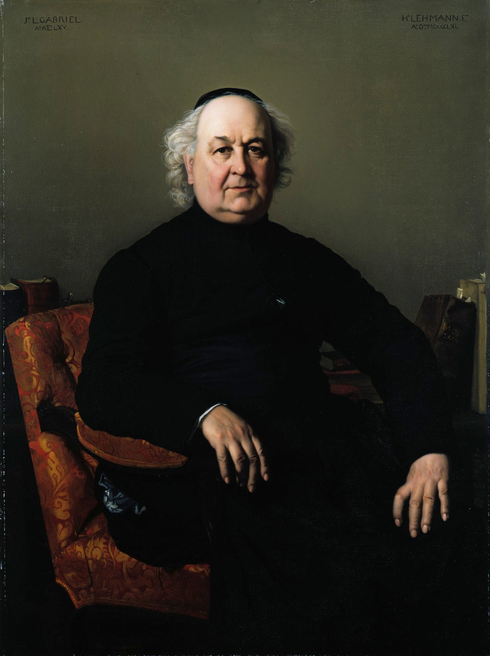 Jean Louis Gabriel, Recteur de Saint Merri - Henri Lehmann image 1 copie de tableau peinte à la main