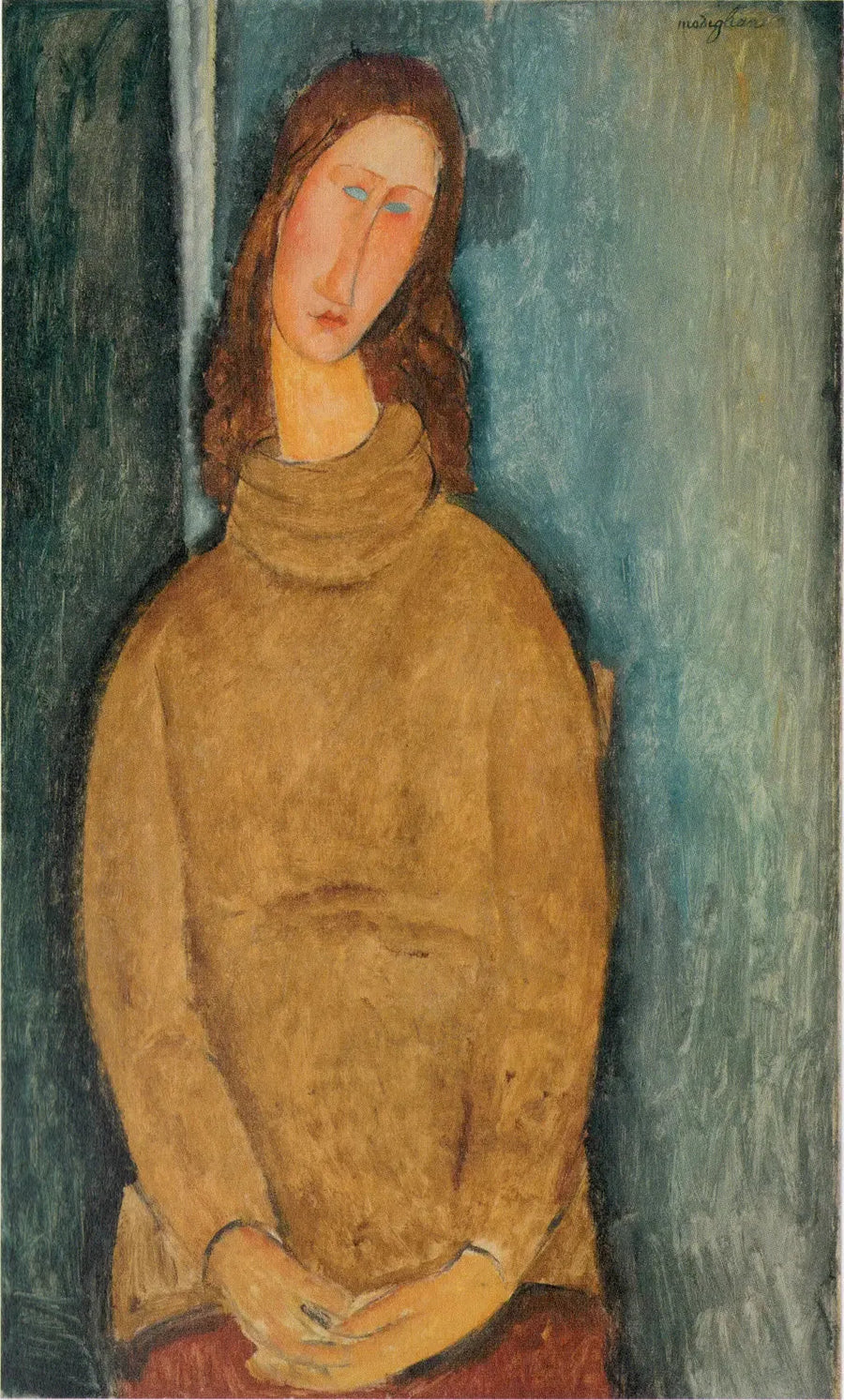 Jeanne Hébuterne au chandail jaune - Amedeo Modigliani image 1 copie de tableau peinte à la main