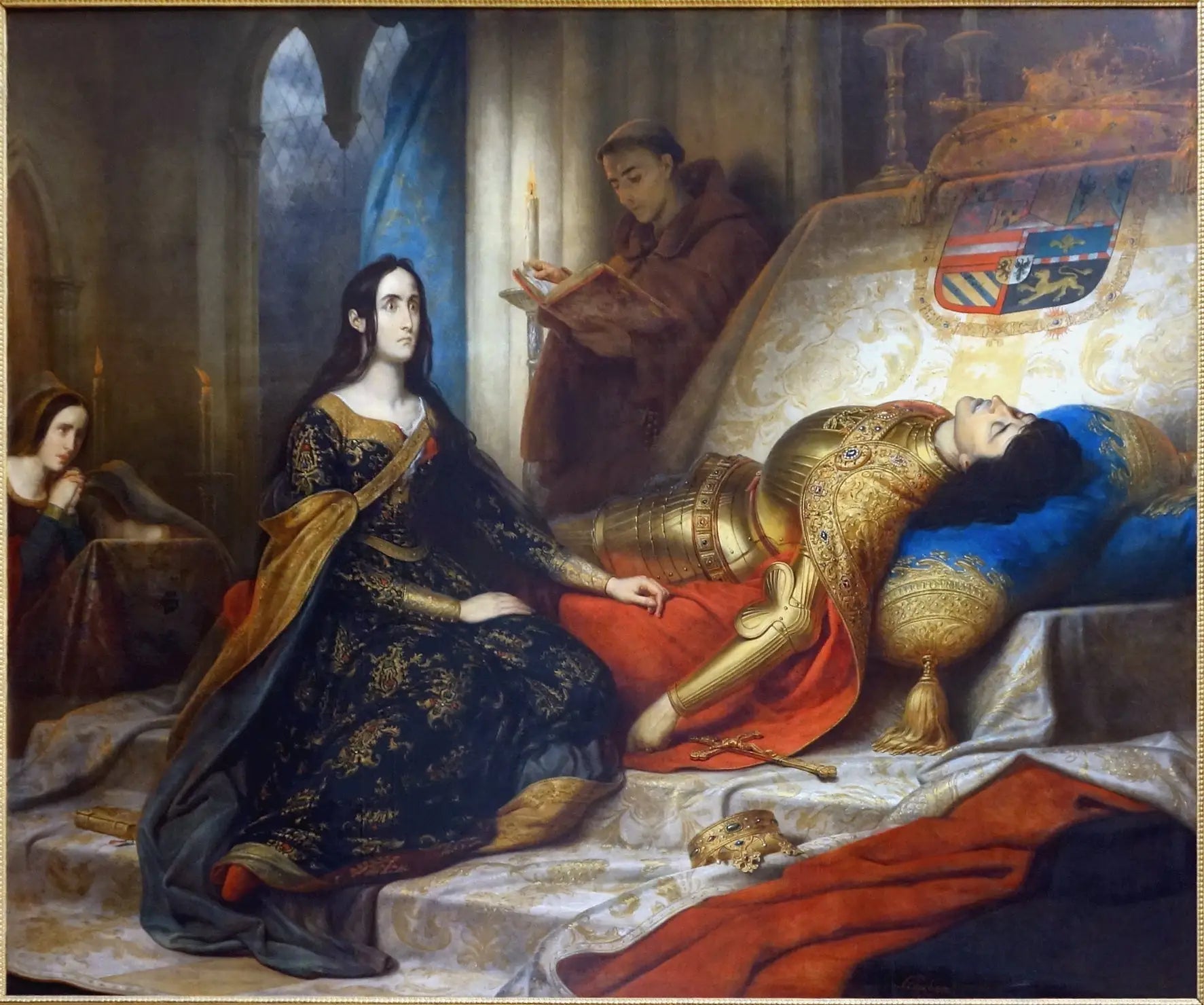 Jeanne la folle attendant la résurrection de Philippe le Beau son mari - Charles de Steuben image 1 copie peinte à la main à l’huile