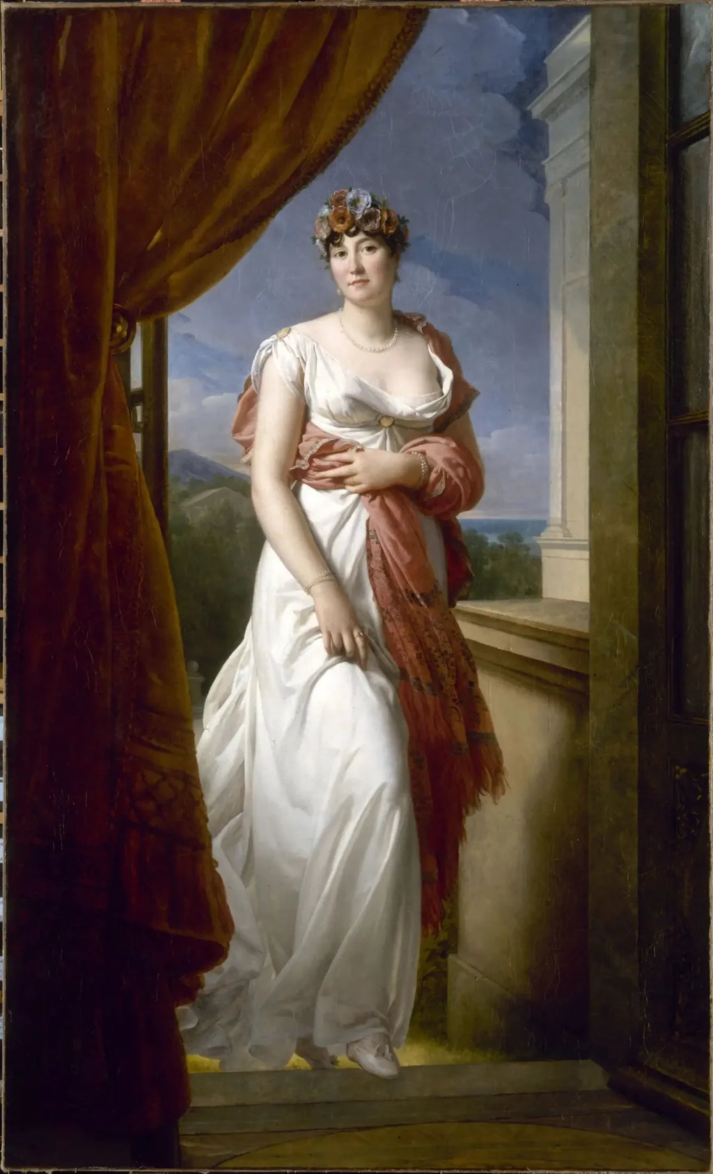 Jeanne-Marie-Thérèse Cabarrus, Madame Tallien, princesse de Caraman-Chimay (1770-1835) - François Gérard image 2 reproduction d’œuvre d’art à l’huile