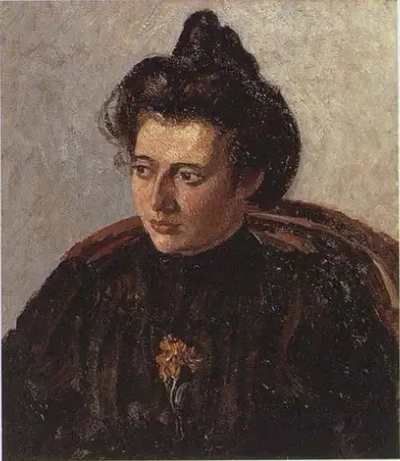 Jeanne Pissarro dit Cocotte, au chignon - Camille Pissarro image 1 reproduction de peinture à l’huile