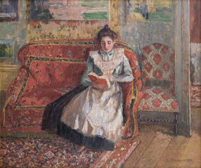 Jeanne Pissarro กล่าวว่าค็อกคอตต์ กำลังอ่าน - Camille Pissarro