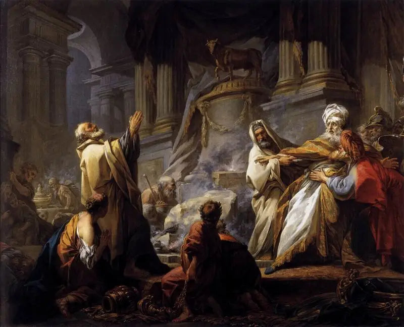 Jéroboam sacrifiant aux idoles - Jean-Honoré Fragonard image 2 copie de tableau peinte à la main