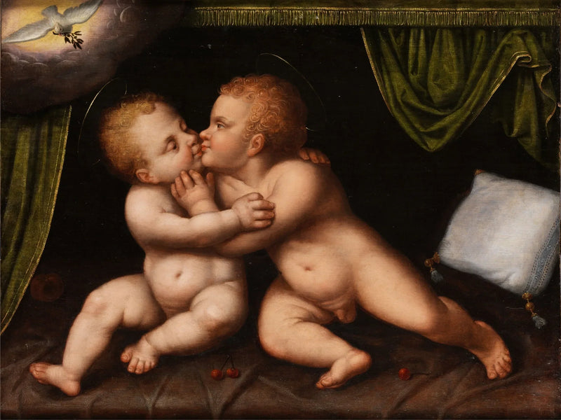 พระเยซูและนักบุญยอห์น บัปติสต์ เด็ก - Joos van Cleve
