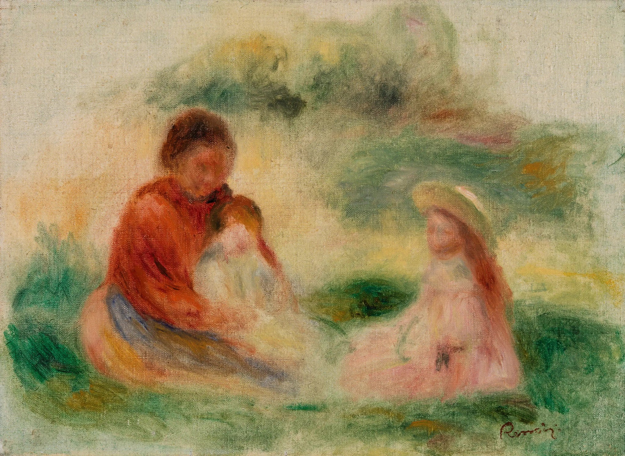 Jeune Famille (La Jeune famille) - Pierre-Auguste Renoir image 1 copie peinte à la main à l’huile