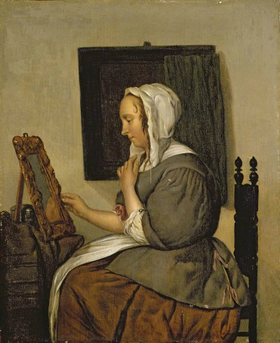 Jeune femme à ses toilettes - Gabriel Metsu image 1 copie de tableau peinte à la main