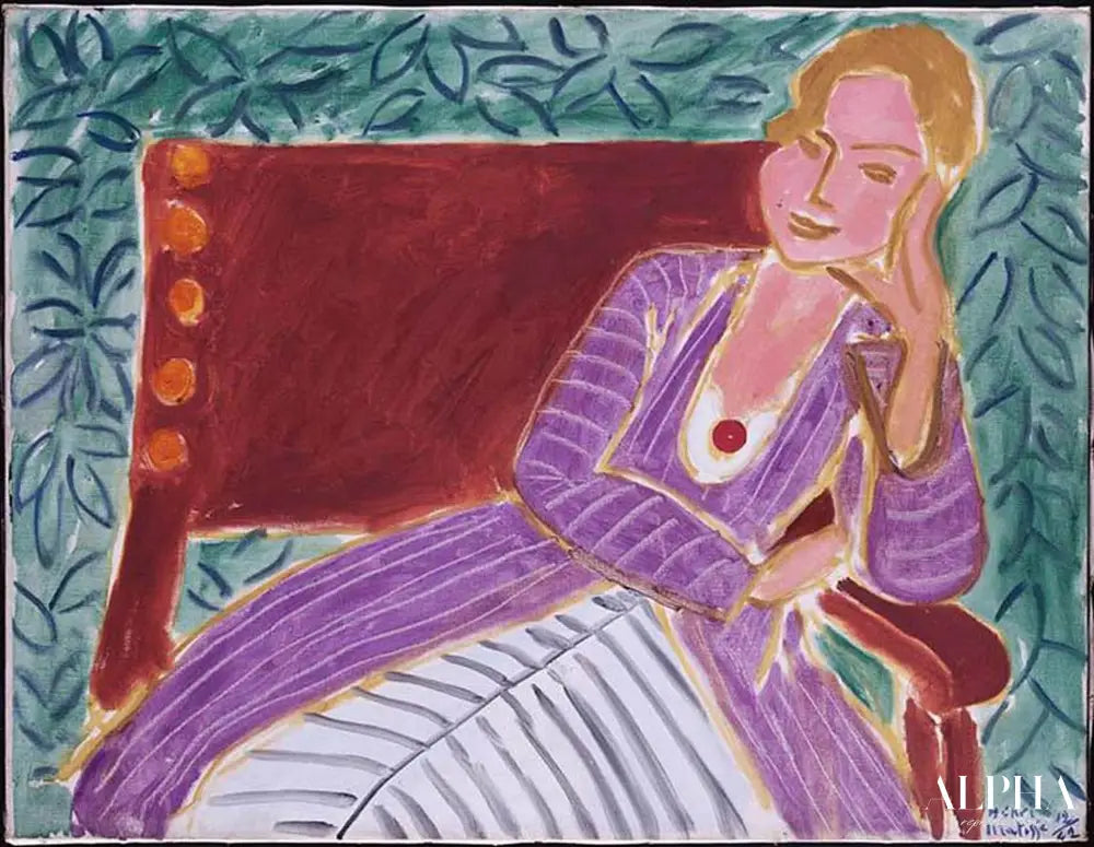 Jeune femme assise dans une robe persane - Matisse - Reproductions de tableaux et peintures haut de gamme