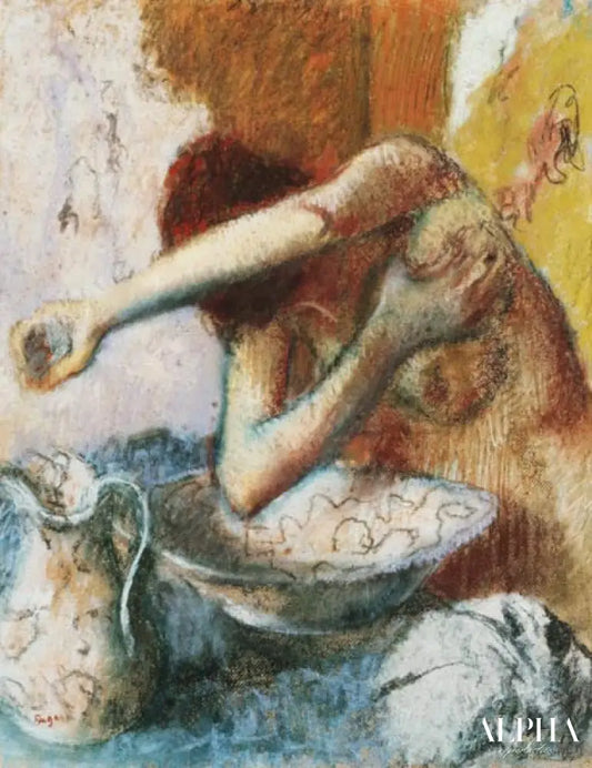 Jeune femme avec la toilette - Edgar Degas - Reproductions de tableaux et peintures haut de gamme