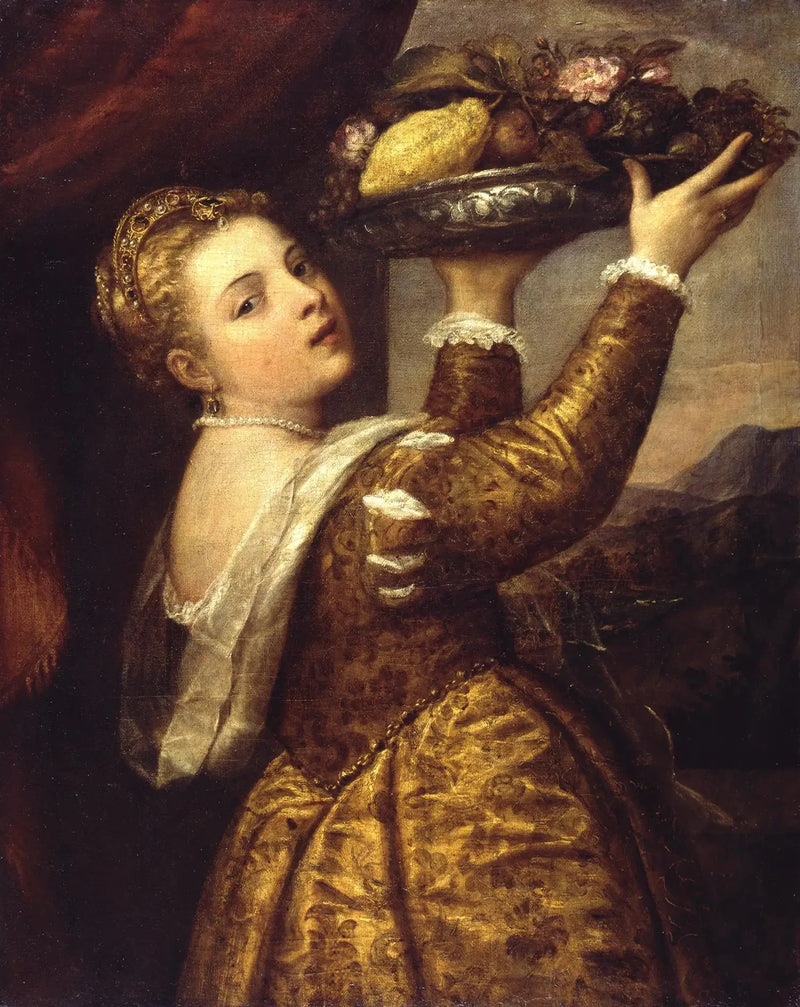 หญิงสาวกับจานผลไม้ - Titian