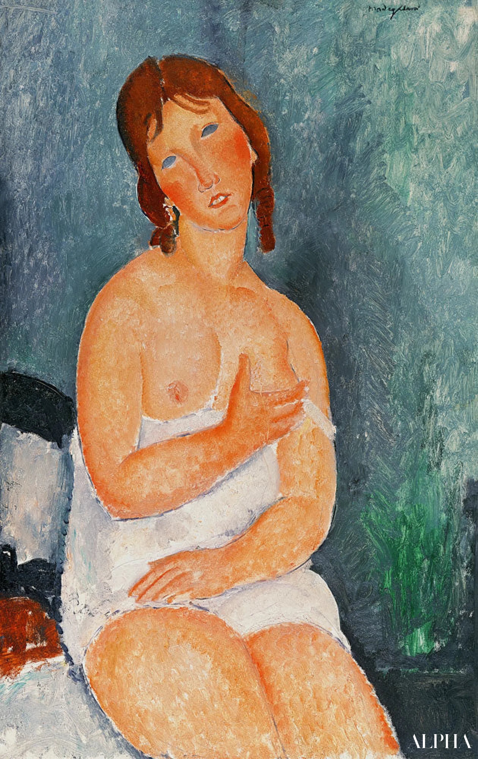Jeune femme en chemise - Amedeo Modigliani - Reproductions de tableaux et peintures haut de gamme