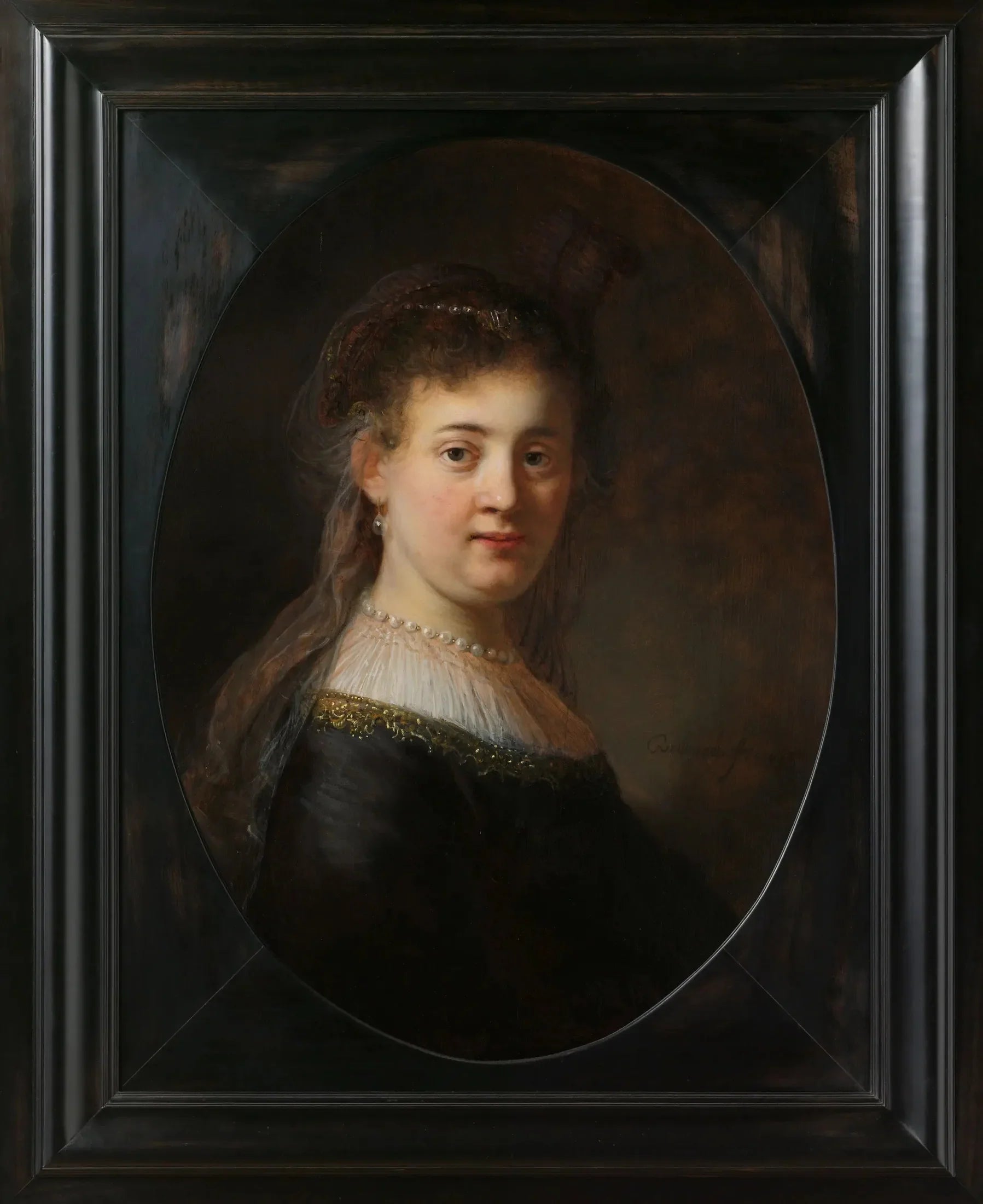 Jeune femme en costume fantastique - Rembrandt image 1 reproduction de peinture à l’huile