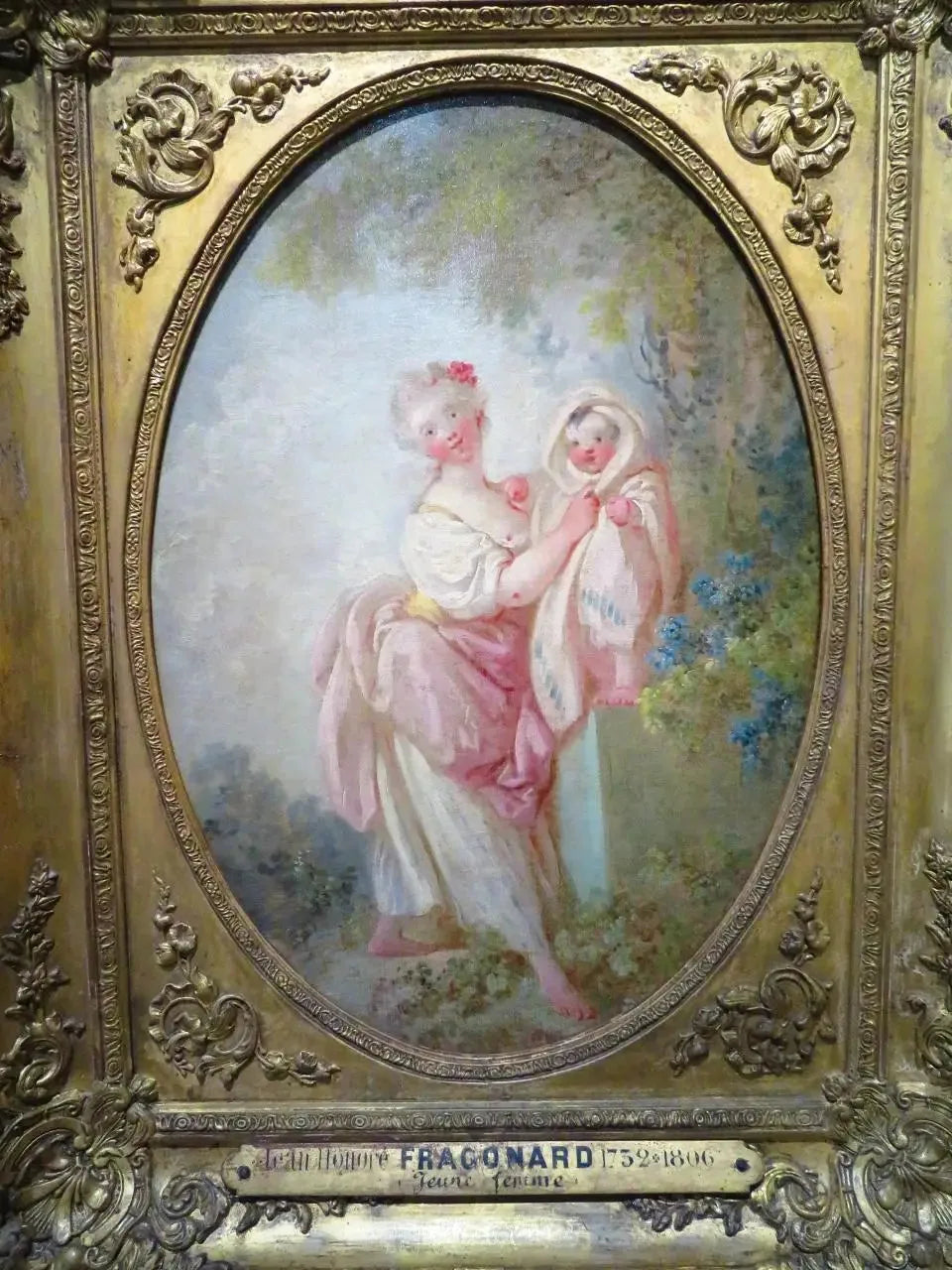 Jeune Femme jouant avec un enfant - Jean-Honoré Fragonard image 1 copie de tableau peinte à la main