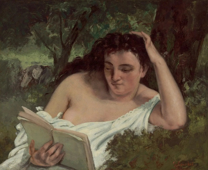หญิงสาวกำลังอ่านหนังสือ - Gustave Courbet
