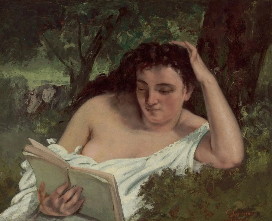หญิงสาวกำลังอ่านหนังสือ - Gustave Courbet