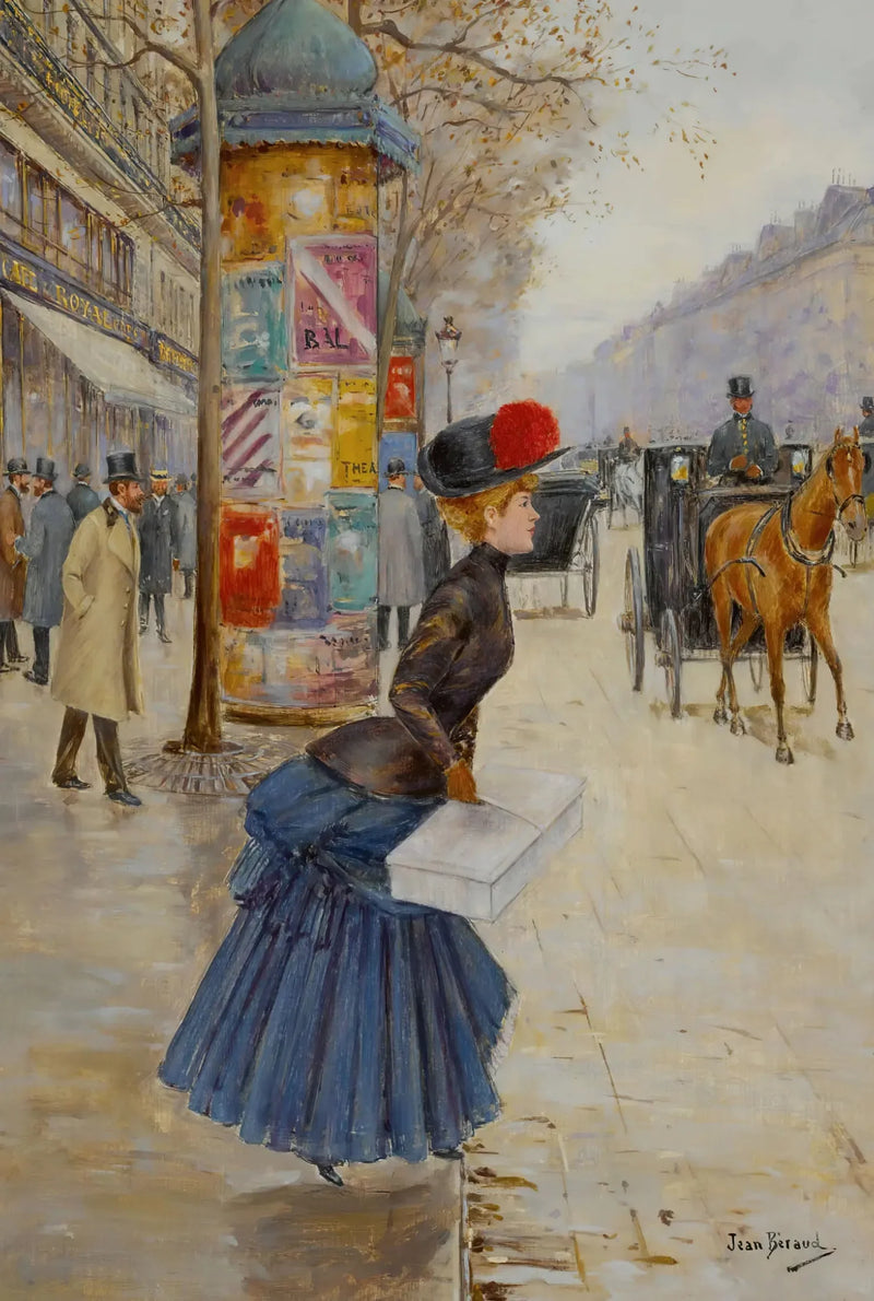 หญิงสาวข้ามถนนสายหลัก - Jean Béroud