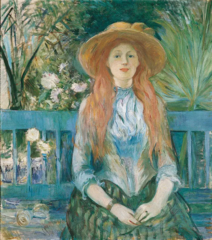 Jeune Fille dans un parc - Berthe Morisot image 1 copie peinte à la main à l’huile