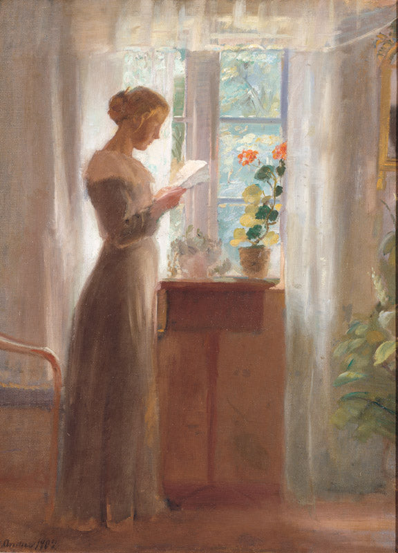 เด็กหญิงกำลังอ่านจดหมาย - Anna Ancher