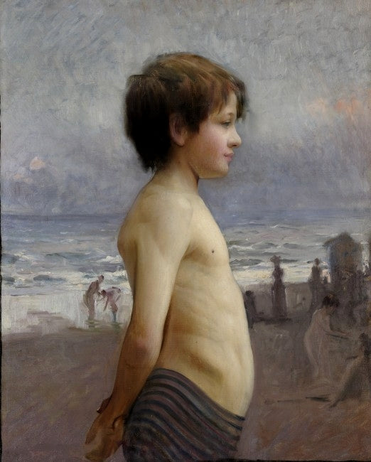 Jeune garçon sur la plage - Jules Bastien-Lepage image 1 copie peinte à la main à l’huile