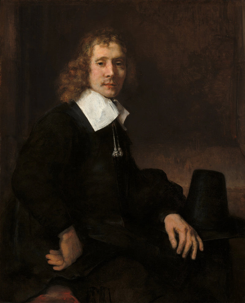 ชายหนุ่มนั่งอยู่ที่โต๊ะ (อาจจะเป็น Govaert Flinck) - เรมบรันด์