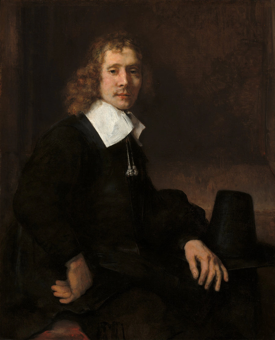 ชายหนุ่มนั่งอยู่ที่โต๊ะ (อาจจะเป็น Govaert Flinck) - เรมบรันด์