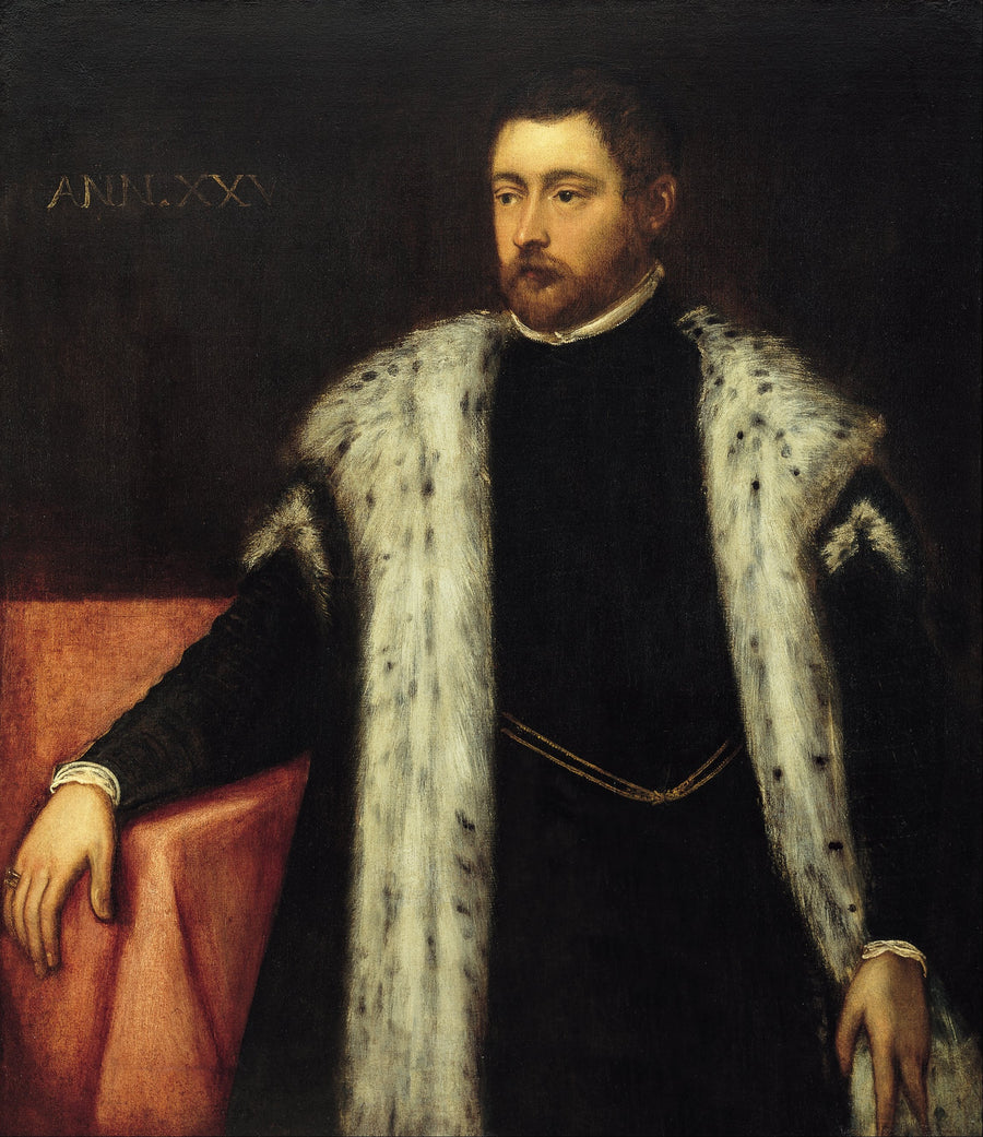 ชายหนุ่มอายุยี่สิบห้าปีที่สวมเสื้อโค้ทบุขนสัตว์ - Jacopo Tintoretto