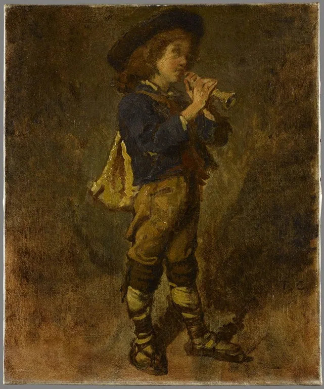 Jeune italien jouant de la flûte - Thomas Couture