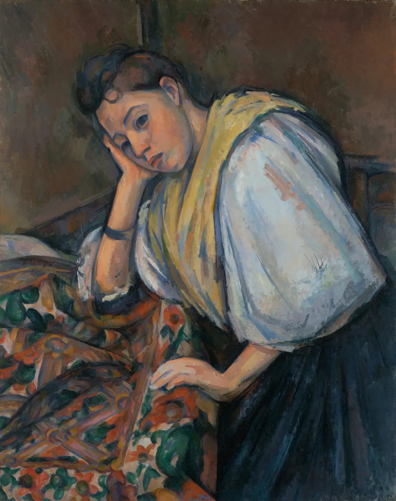 หญิงสาวชาวอิตาเลียนหนุ่มพิงศอก - Paul Cézanne