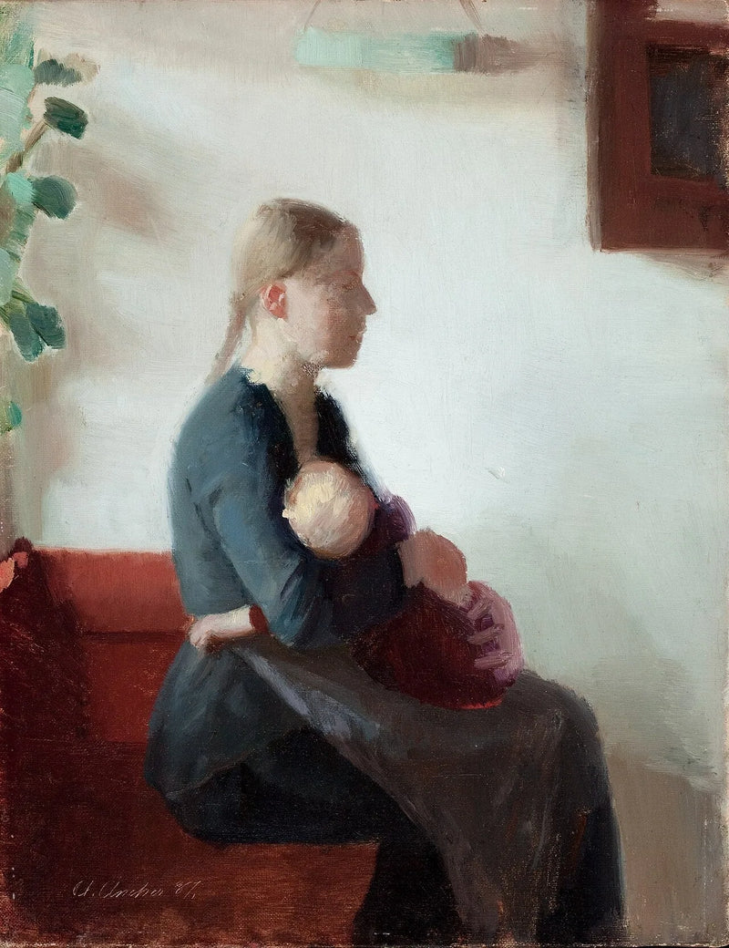 แม่สาวคนใหม่กับลูกของเธอ - Anna Ancher