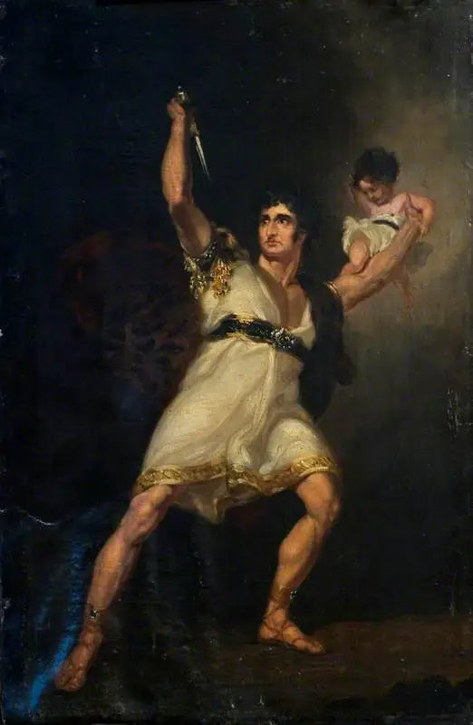John Philip Kemble (1757–1823), dans le rôle de Rolla dans « Pizarro » Adapté par Richard Brinsley Sheridan de « Die Spanier in Peru » d'August Friedrich Ferdinand von Kotzebue - Thomas Lawrence image 1 copie de tableau peinte à la main