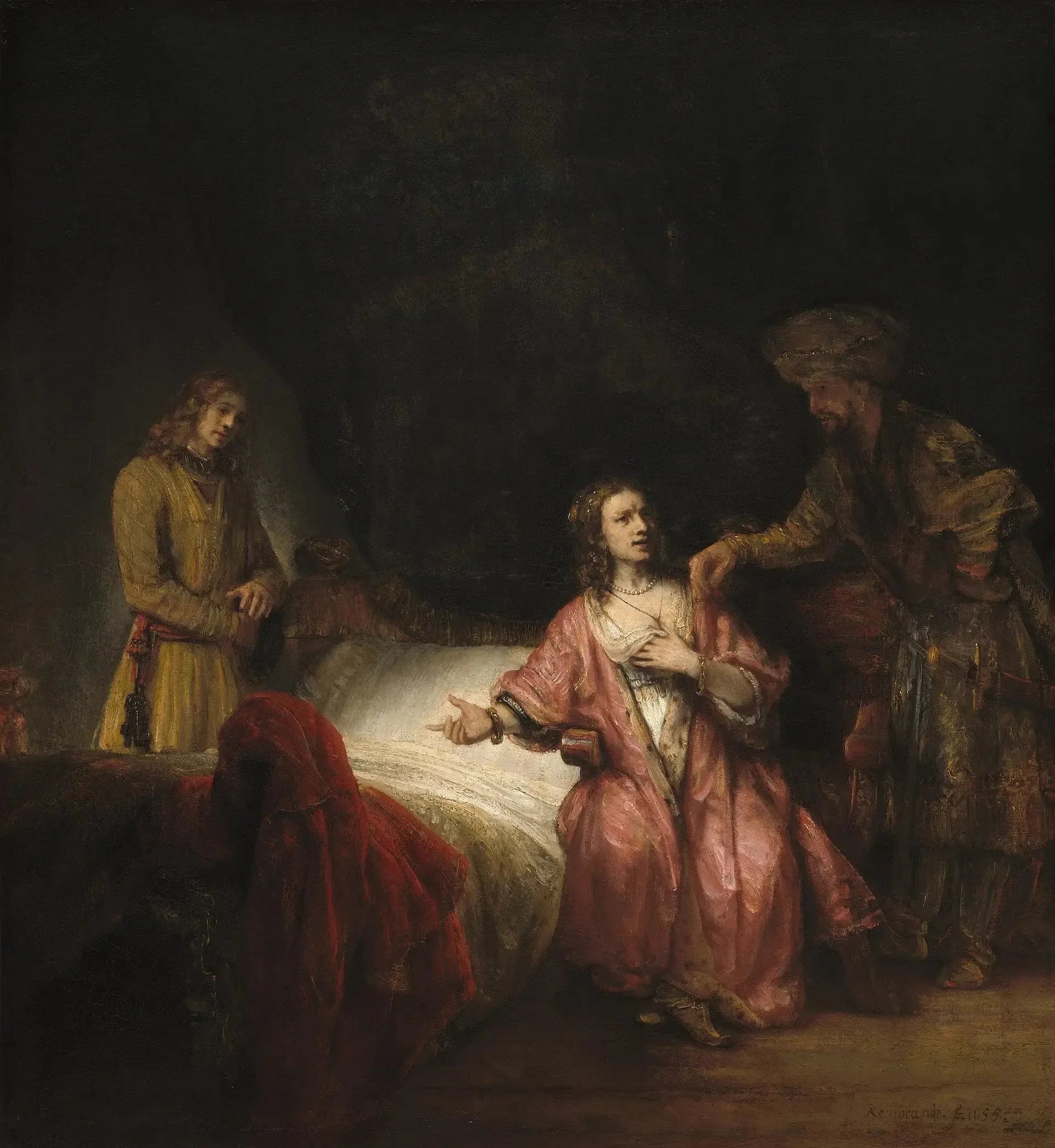 Joseph accusé par la femme de Potiphar - Rembrandt image 1 reproduction d’œuvre d’art à l’huile