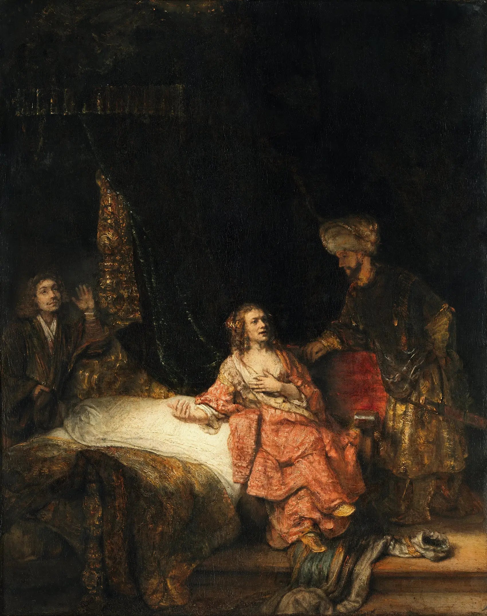 Joseph accusé par la femme de Potiphar - Rembrandt image 1 reproduction artisanale de tableau