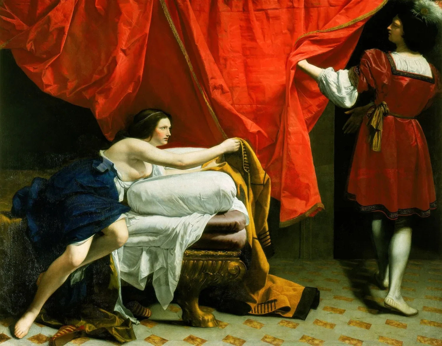 Joseph et la femme de Potiphar - Orazio Gentileschi image 1 reproduction artisanale de tableau