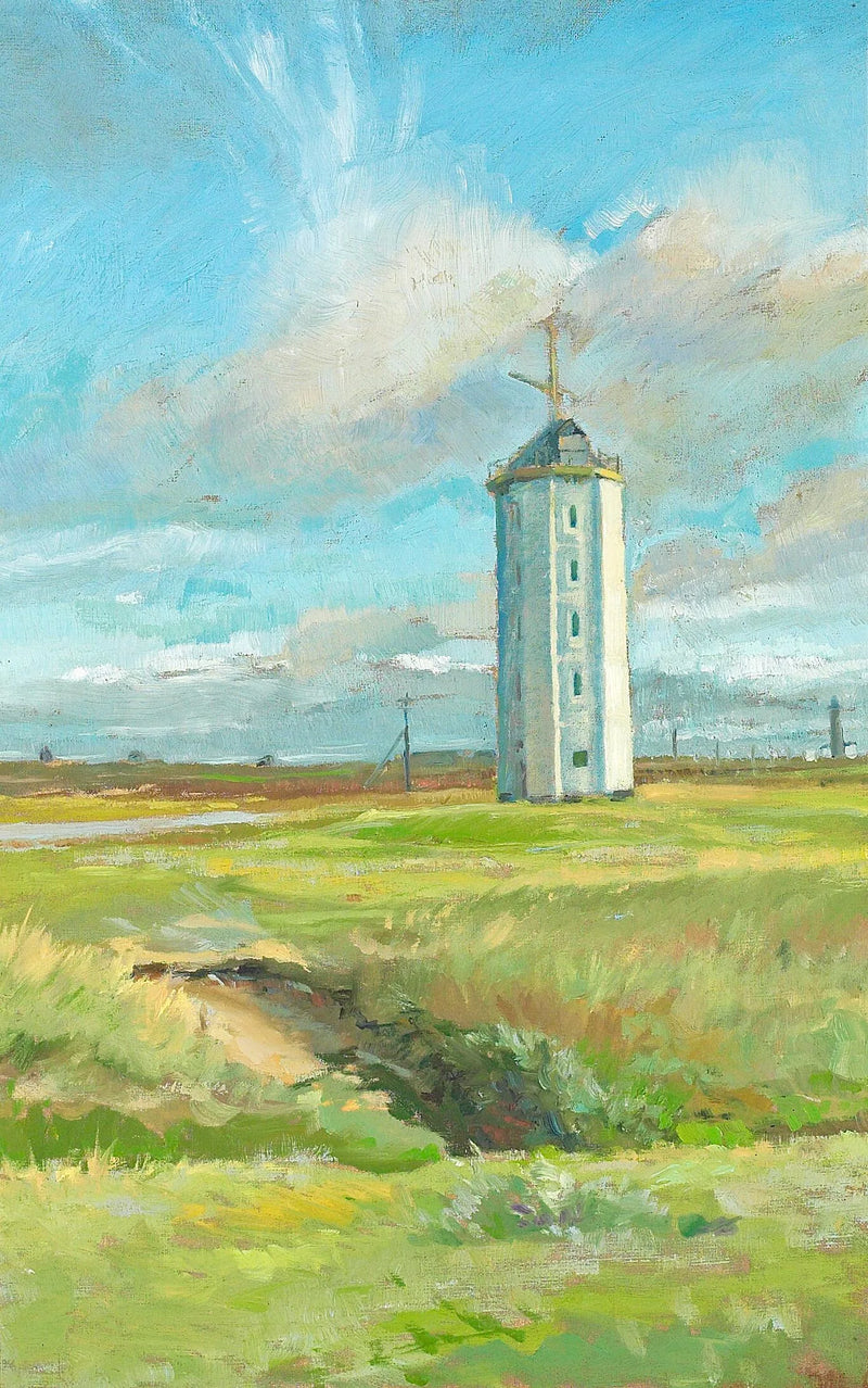 Journée de printemps au phare blanc de Skagen. - Michael Peter Ancher