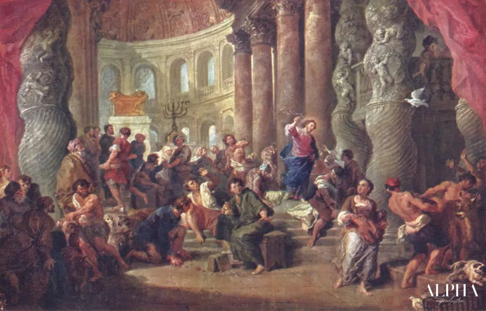 Jsésus Christ chasse les marchands du Temple - Giovanni Paolo Panini - Reproductions de tableaux et peintures haut de gamme