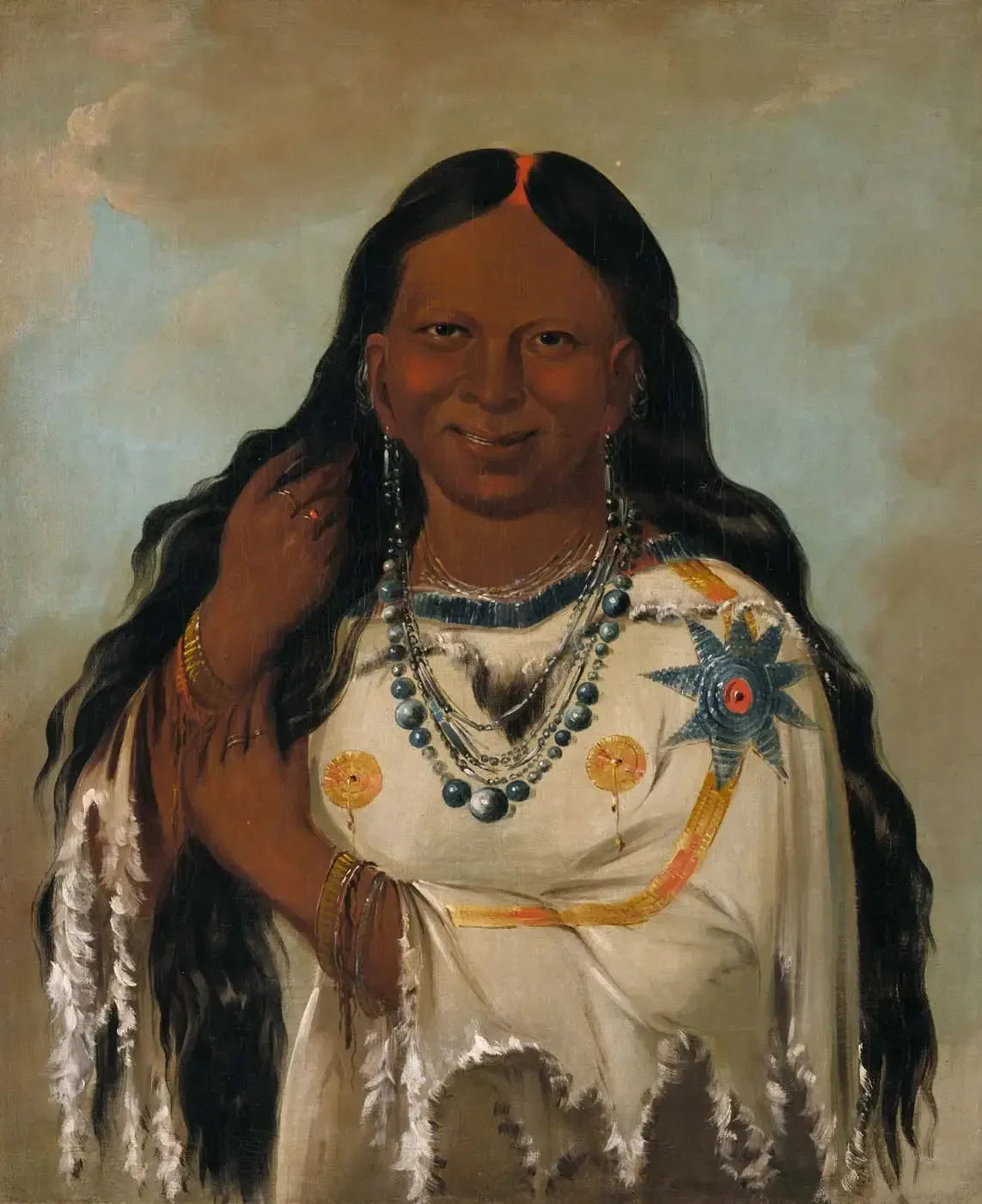 Kay-a-gís-gis, une jeune femme - George Catlin image 1 copie de tableau peinte à la main