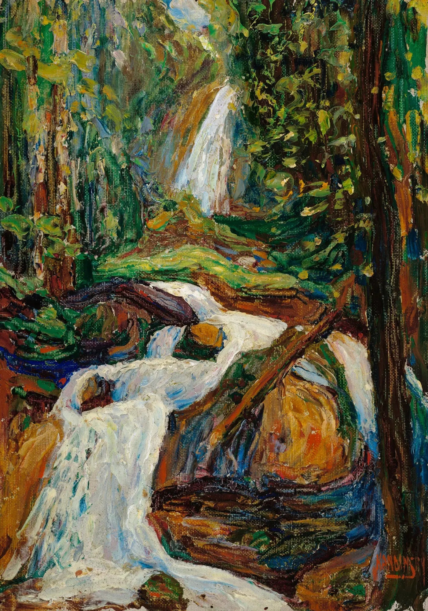 Kochel – Cascade I - Vassily Kandinsky image 1 copie peinte à la main à l’huile