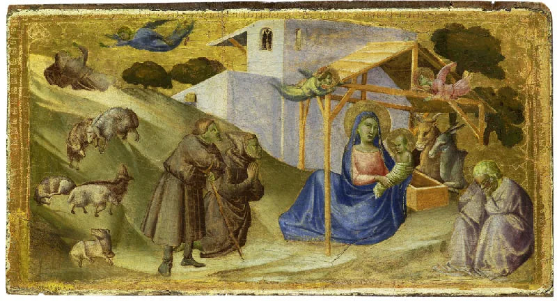 L'Adoration des bergers - Taddeo Gaddi image 1 reproduction de peinture à l’huile