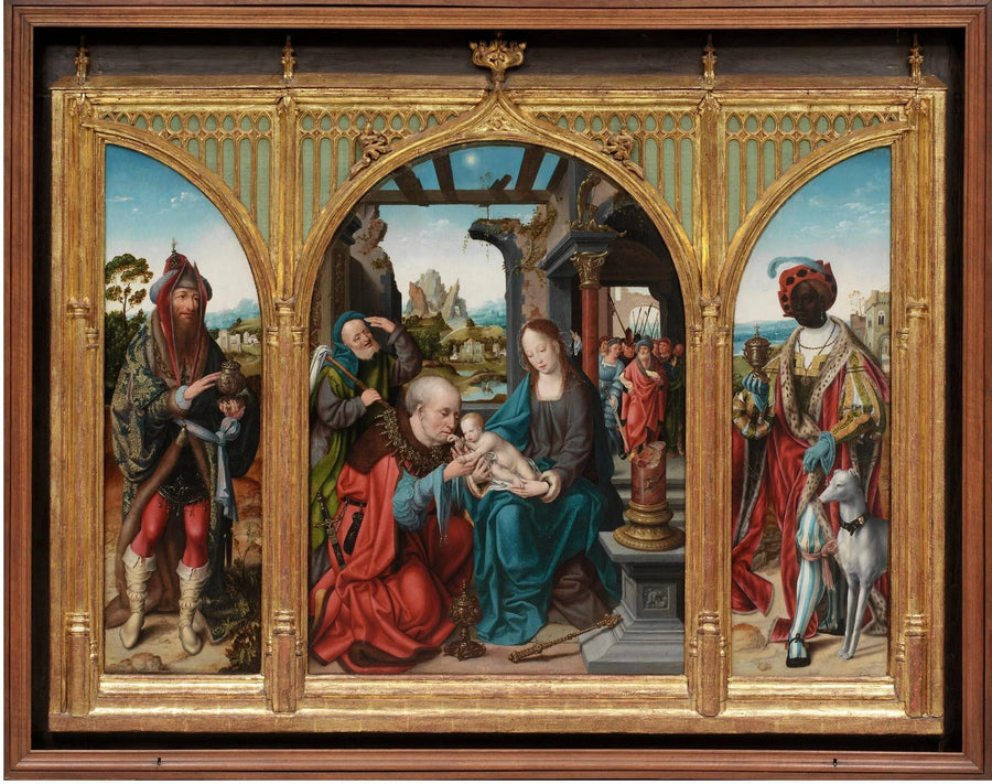 การนมัสการของพระราชาแม่มด - Joos van Cleve
