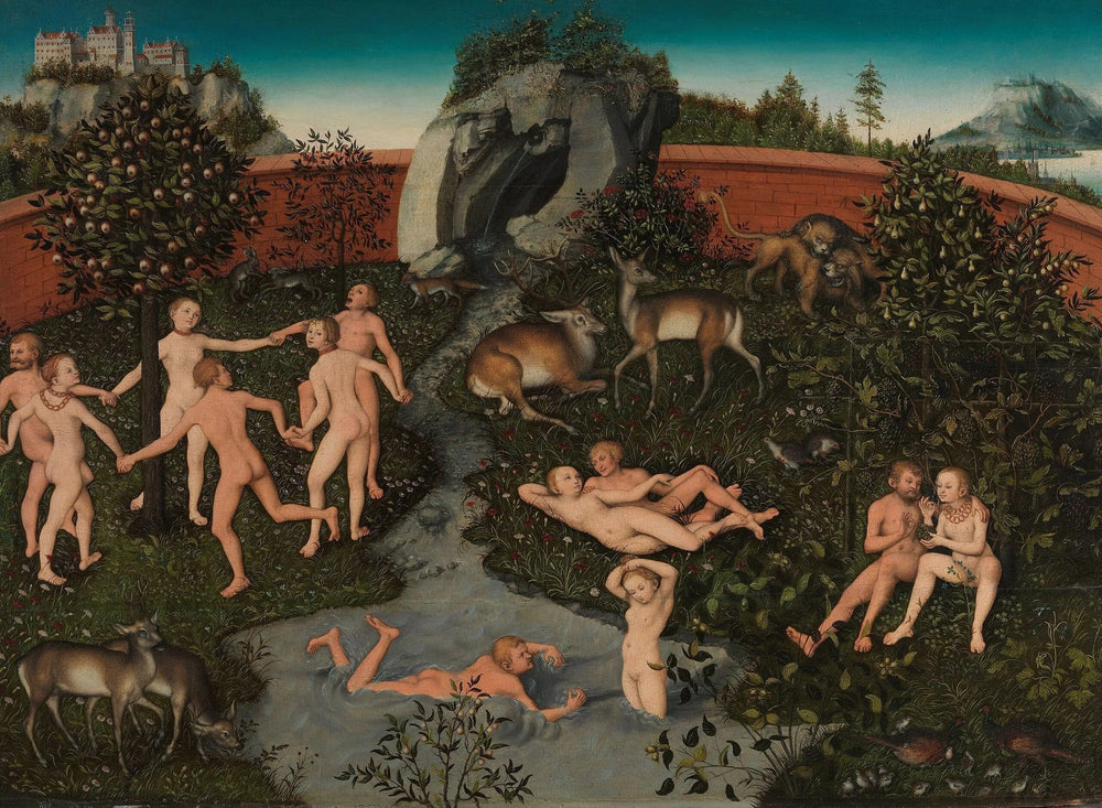 L'Âge d'Or - Lucas Cranach the Elder image 1 copie peinte à la main à l’huile