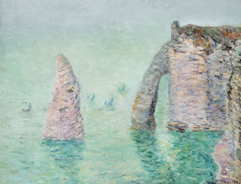 L'aiguille Et La Porte D'aval (étretat) - Gustave Loiseau image 1 copie peinte à la main à l’huile