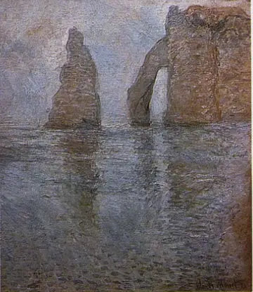 เข็มและประตูดาวัลมองจากต้นน้ำ - Claude Monet