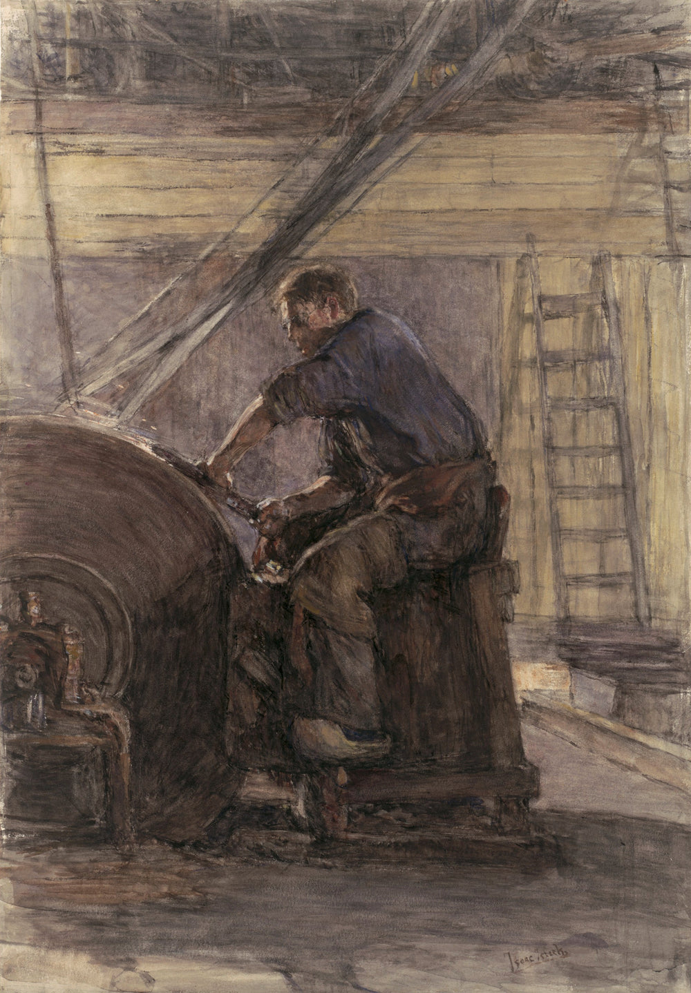 L'aiguiseur - Isaac Israëls image 1 reproduction de peinture à l’huile