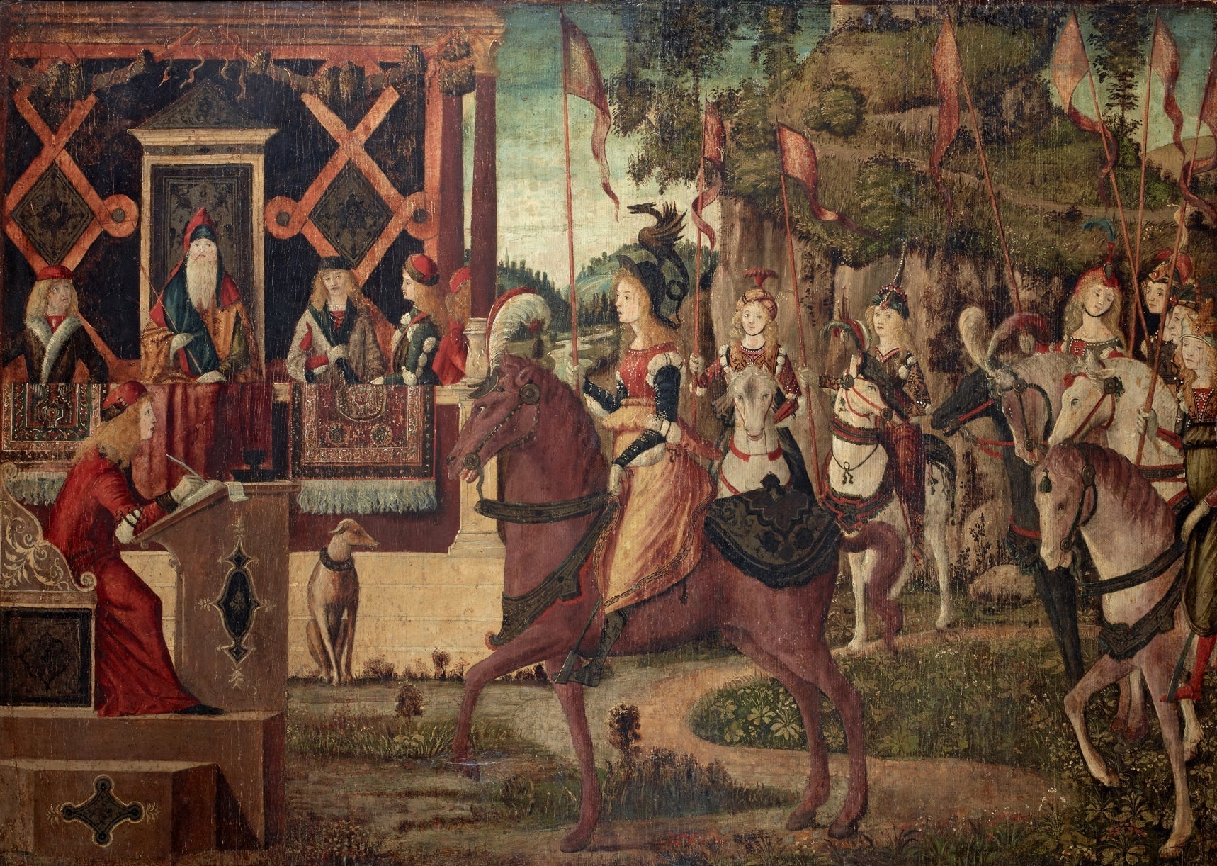 L'Ambassade qu'Hippolyte, la reine des Amazones envoie à Thésée, roi d'Athènes - Vittore Carpaccio image 1 tableau peint à l’huile sur toile