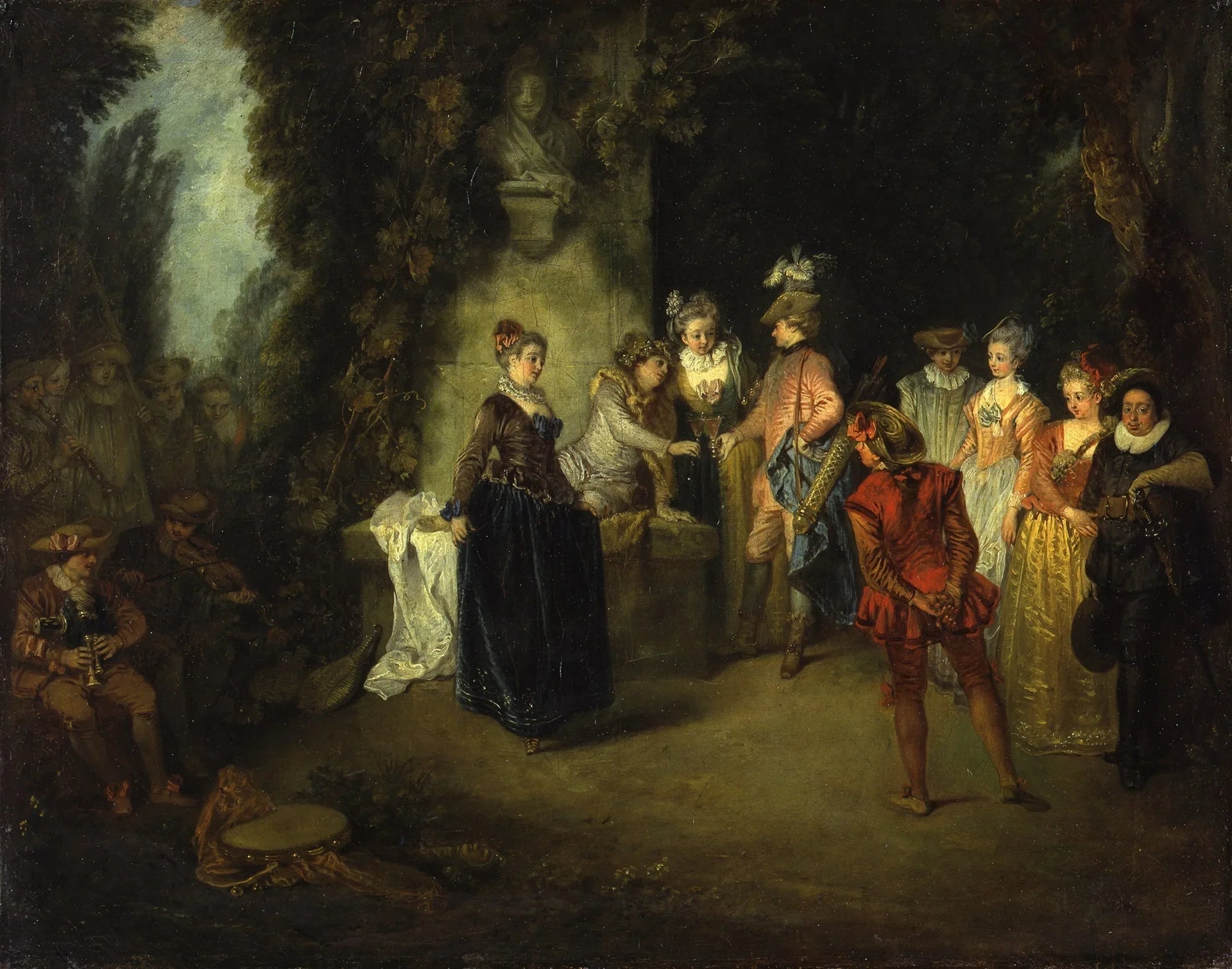L'amour à la Comédie française - Antoine Watteau image 1 tableau peint à l’huile sur toile