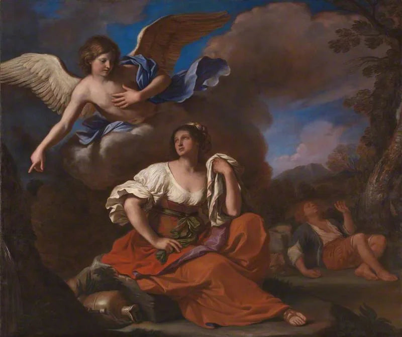 เทพเทวดาปรากฏตัวต่ออาการ์และอิสมาเอล - Guercino