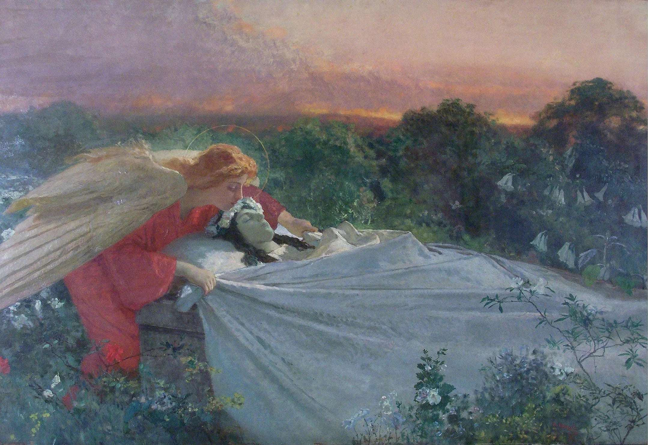L'Ange de la Mort - Domenico Morelli image 1 reproduction de peinture à l’huile