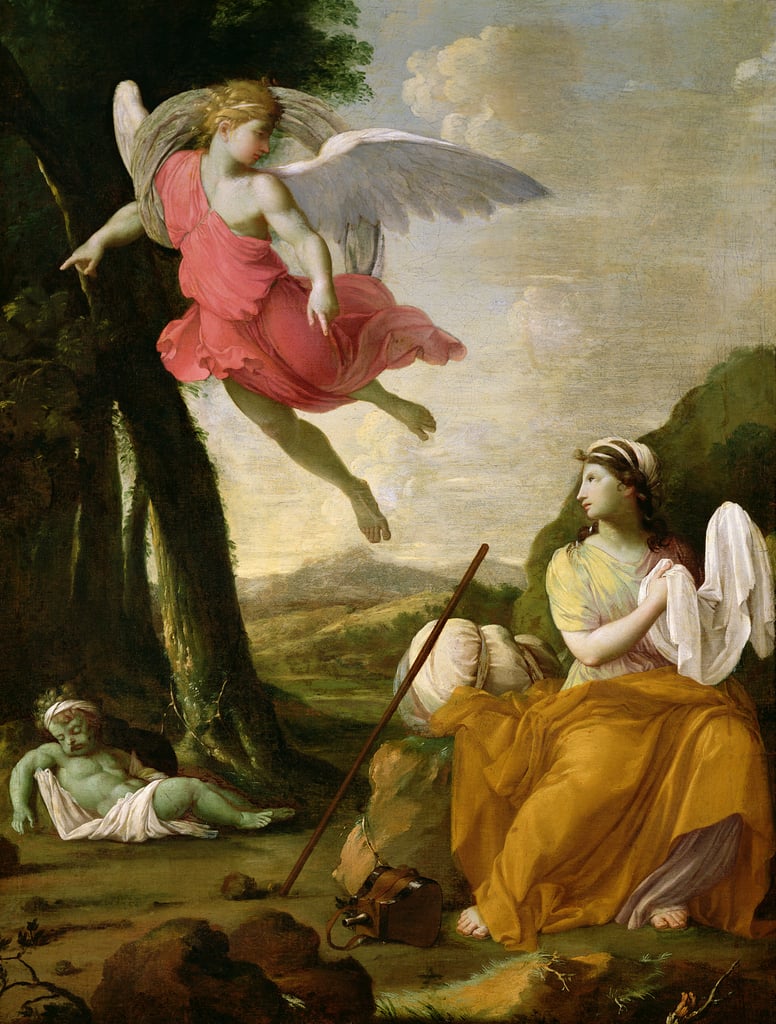 L'Ange du Seigneur apparaît dans le désert à Agar - Eustache Le Sueur image 1 copie peinte à la main à l’huile
