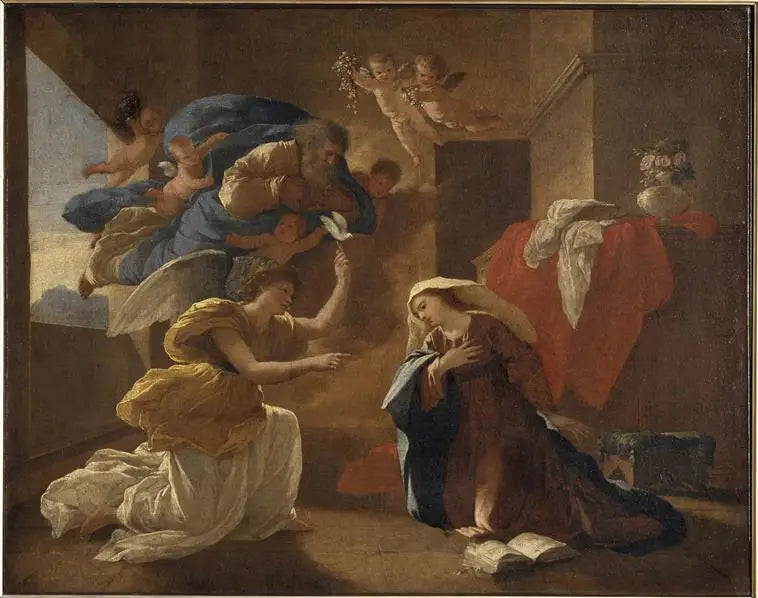 L'Annonciation - Nicolas Poussin image 1 reproduction artisanale de tableau