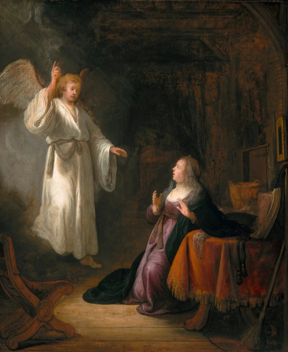 Reproduction du tableau « L'Annonciation - Rembrandt » par Alpha Reproduction en peinture à l’huile